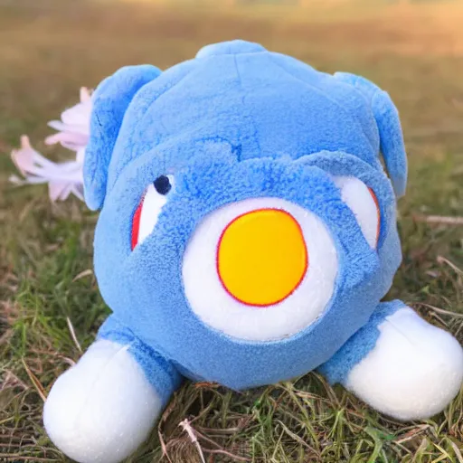 Image similar to sun rays beaming down on a togepi beanie baby