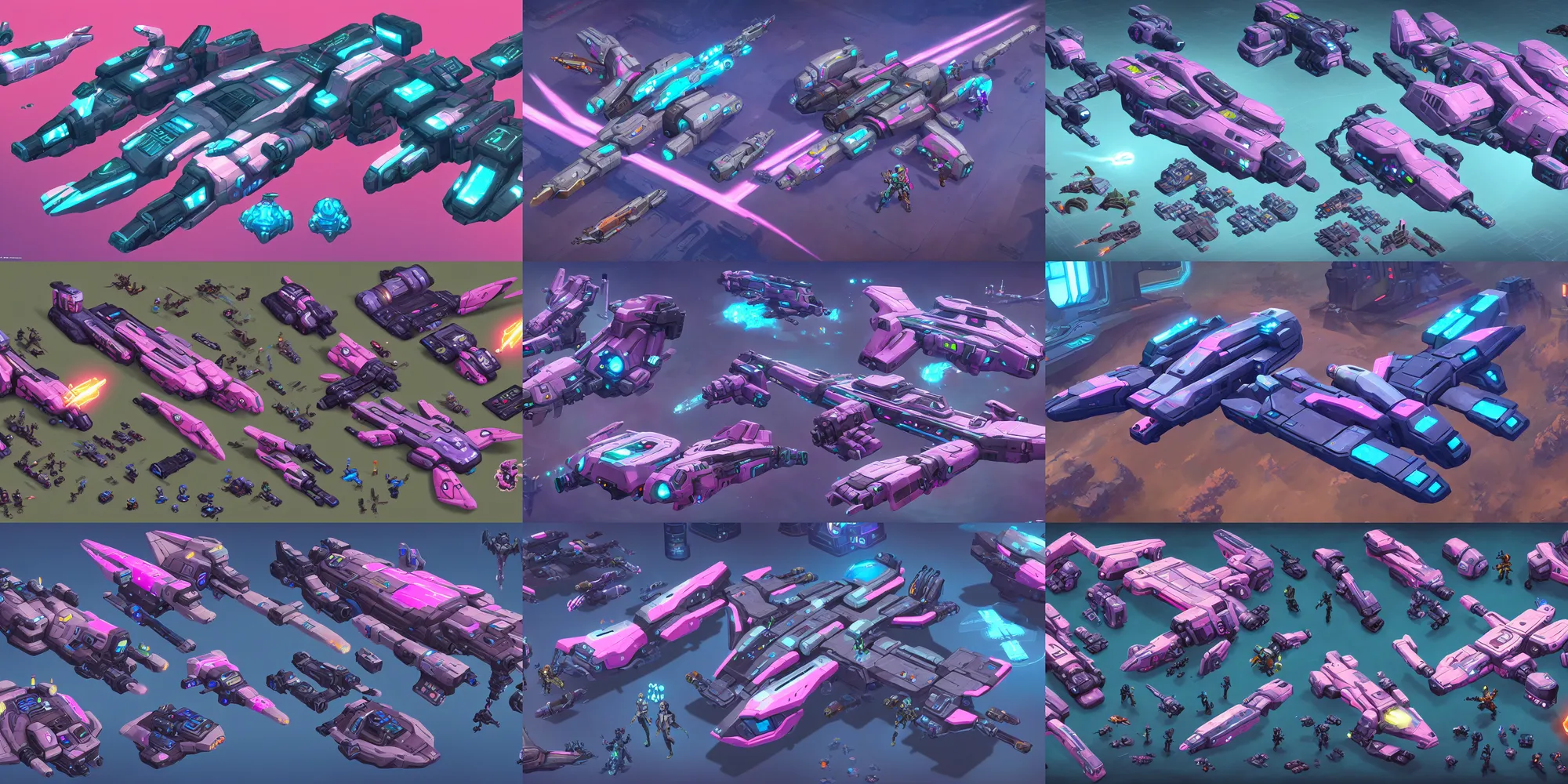 Prompt: game asset of the sims shadowrun vehicles and starship, mech cockpit, in gouache detailed paintings, props, stylized, 2 d sprites, kitbash, arcane, overwatch, blue and pink color scheme, 8 k, close up