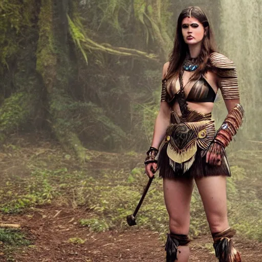 Image similar to full body photo of alexandra daddario as a amazon warrior,