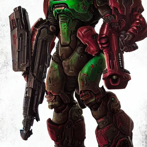 Image similar to doom slayer from doom eternal, photography