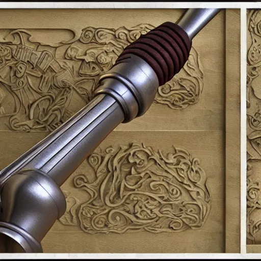 Image similar to a 3 d render of a medieval blowing horn, winding horn, animal horn, higly detailed, mystic, artwork