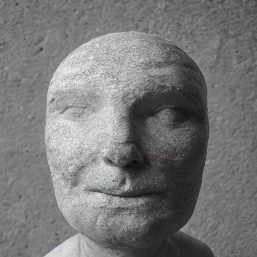 Prompt: surrealism sculpture by enrico ferrarini, a man and his soul are struggling ， face