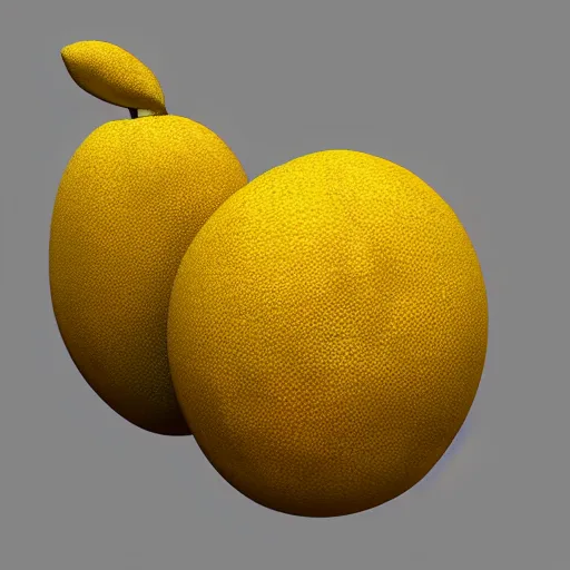 Image similar to Blender render of funny 3D cat in shape of mango fruit