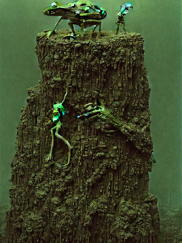 Image similar to bloody Kermit the frog megalophobia by Beksinski, detailed