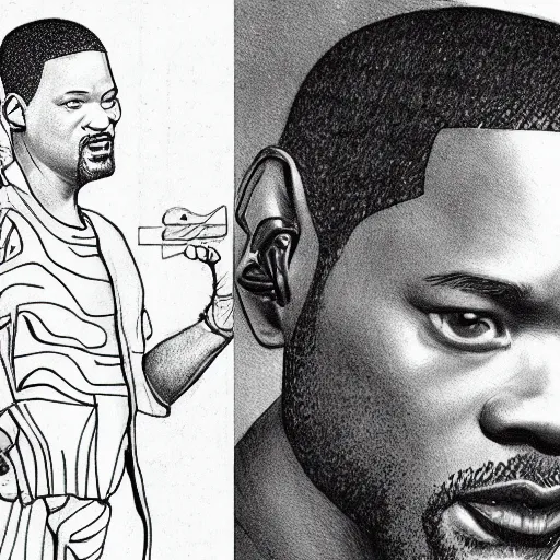 Image similar to automata drawing a picture, will smith, irobot