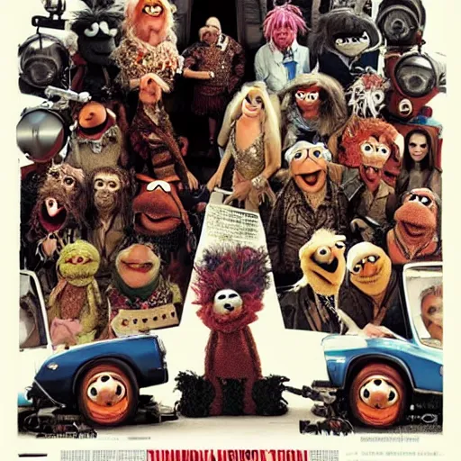 Image similar to Muppets in Mad Max, group photo by Annie Liebowitz