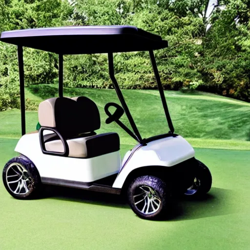 Prompt: golf cart with huge wheels