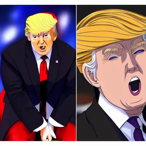 Prompt: Donald Trump as a handsome anime character