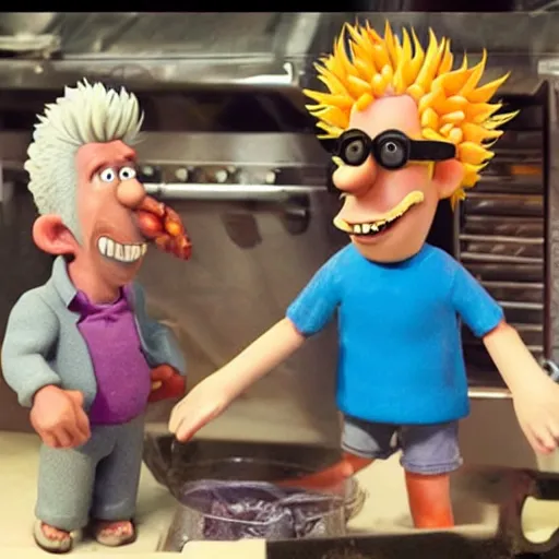 Prompt: movie style of claymation guy fieri in the style of wallace and gromit