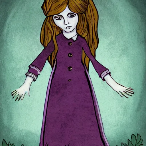 Image similar to a girl in the style of dream burton