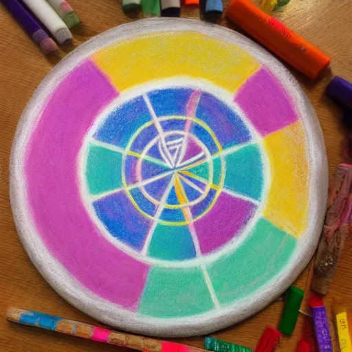 Image similar to medicine wheel using pastel colors in chalk