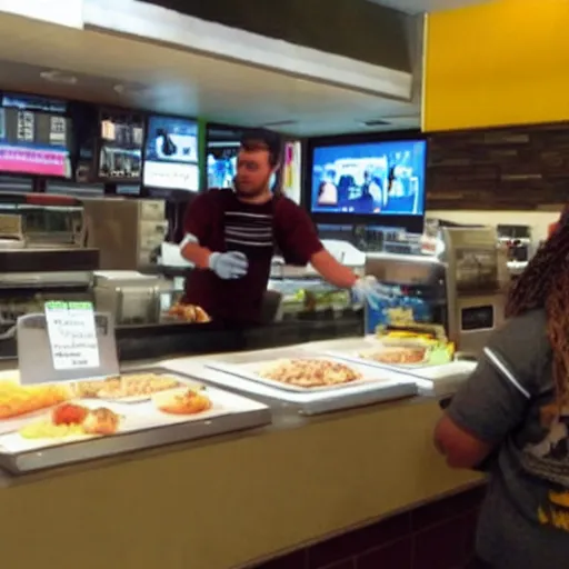 Image similar to Jesus working the counter at McDonald’s real photo