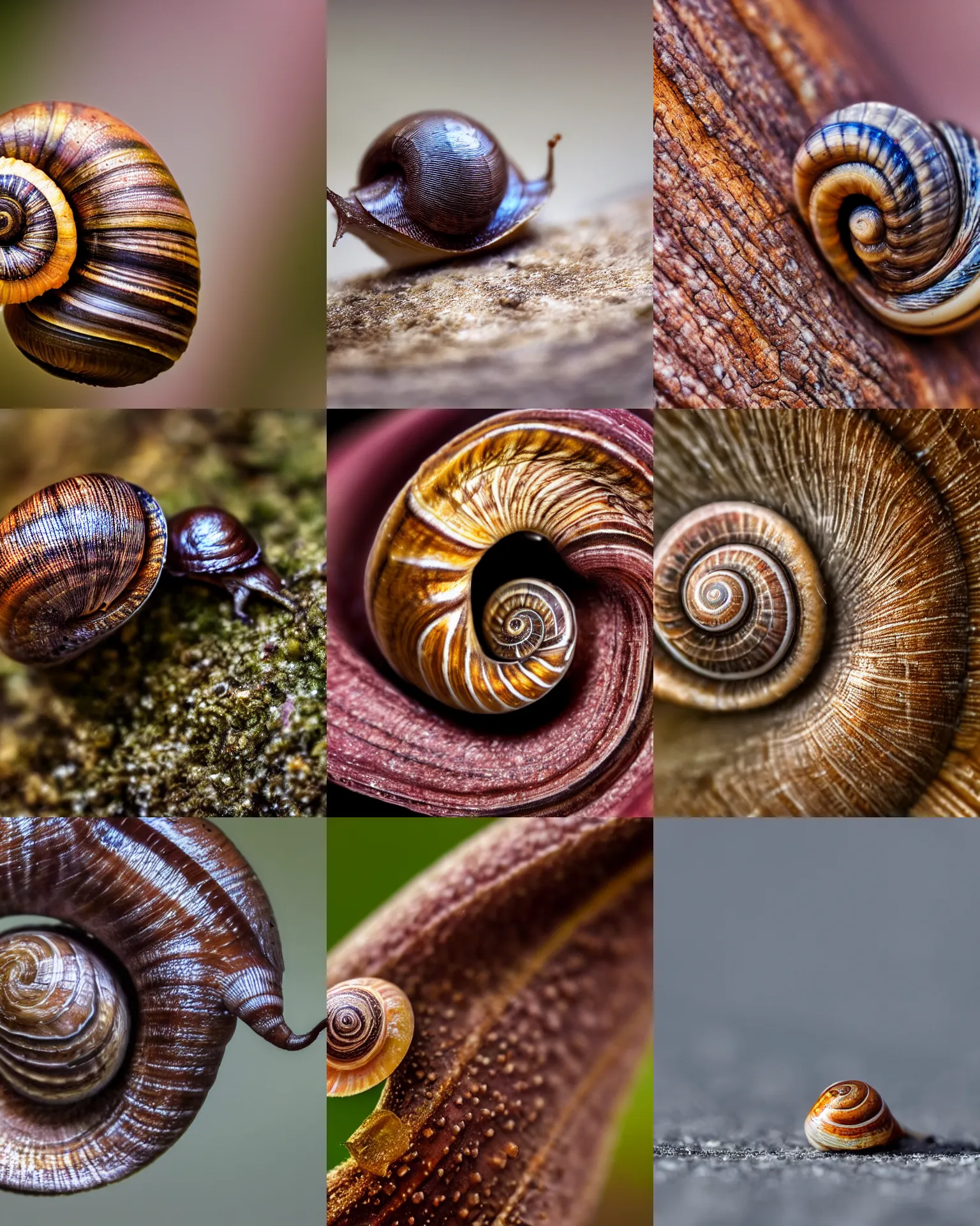 Prompt: award winning photography of an snail, hyper realistic, macro photography, 4k