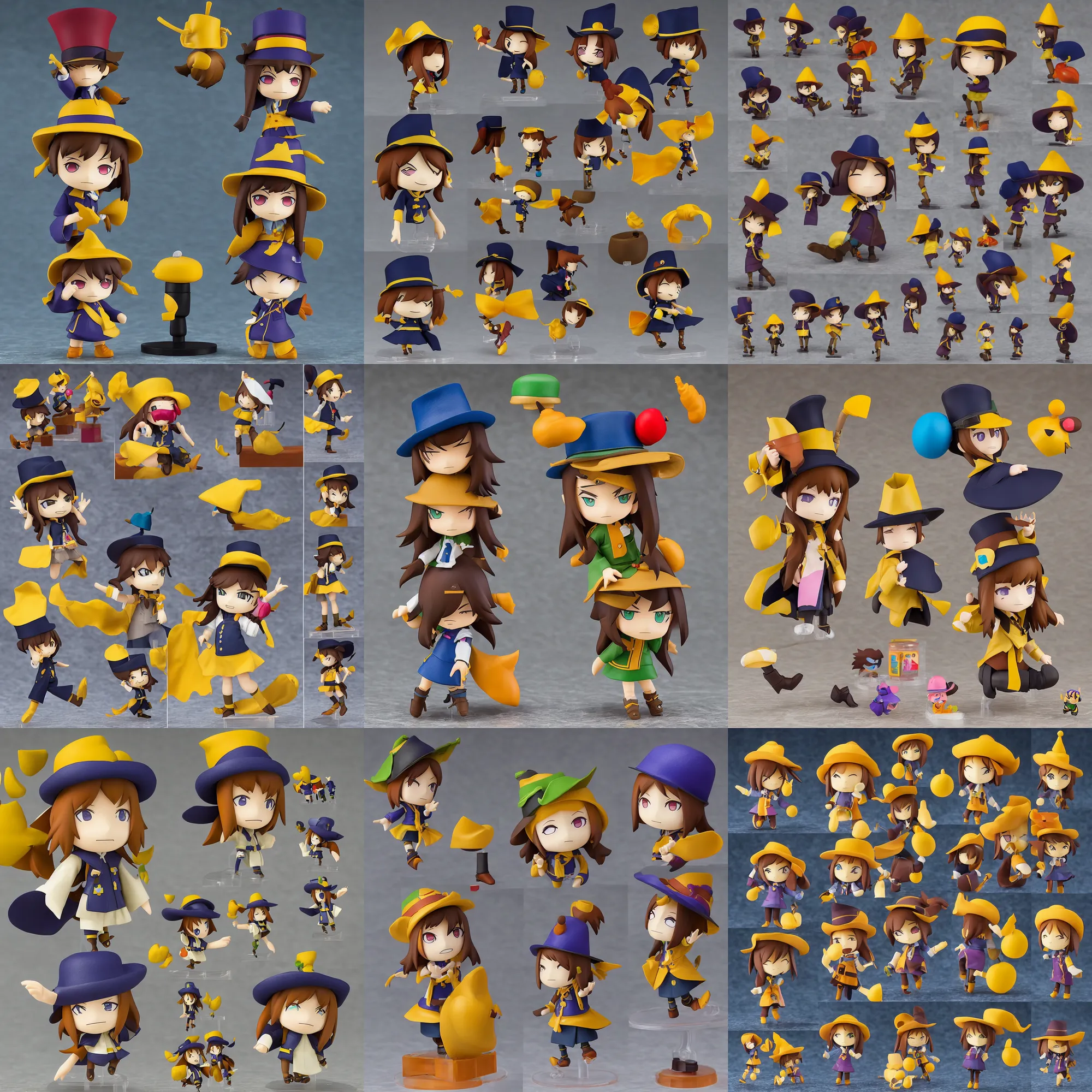 Prompt: Japanese Nendroid figure of Hat Kid from A Hat in Time