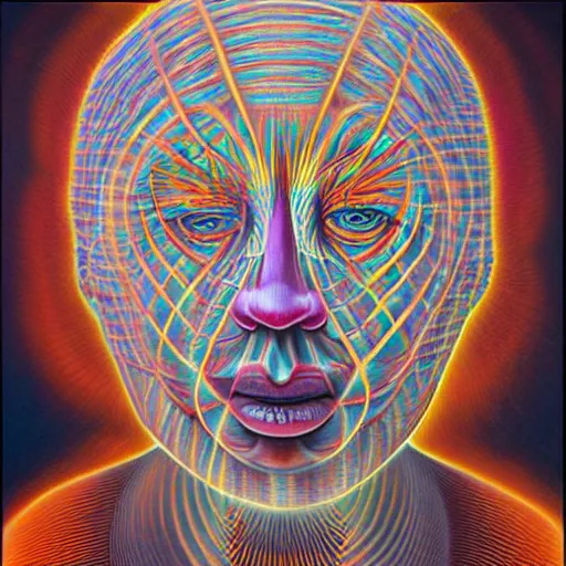 Image similar to I think therefore I am by Alex Grey