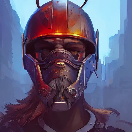 Image similar to cyberpunk viking helmet mask warrior goddess robot ninja fantasy, art gta 5 cover, official fanart behance hd artstation by jesper ejsing, by rhads, makoto shinkai and lois van baarle, ilya kuvshinov, ossdraws