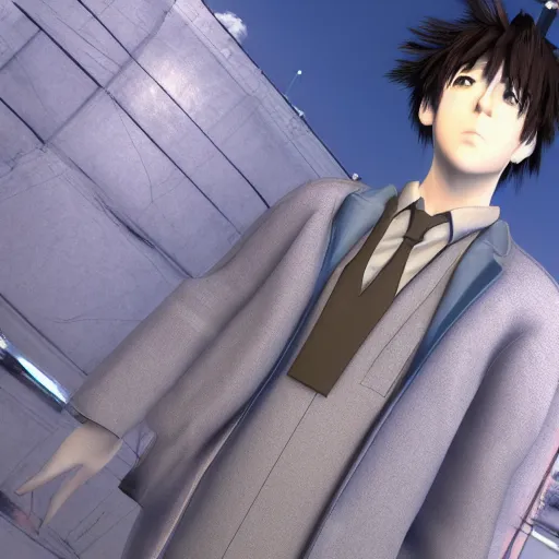 Image similar to okabe rintarou t pose, 3 d rendered