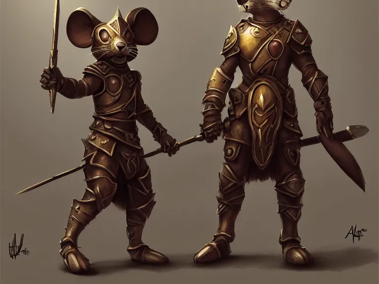 Prompt: warrior mouse with armor and floating crystal of royalty, trending on Artstation, Pose Study, ultra detailed, award winning