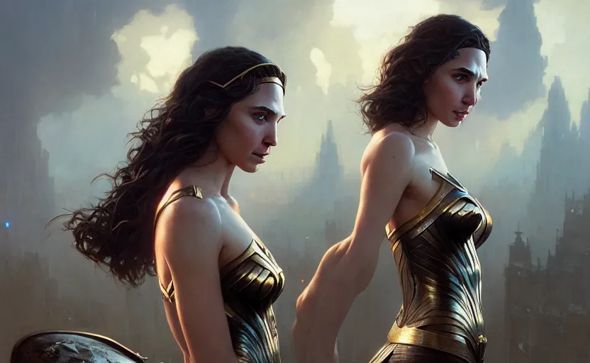 Image similar to highly detailed portrait of gal gadot, in the boys, stephen bliss, unreal engine, fantasy art by greg rutkowski, loish, rhads, ferdinand knab, makoto shinkai and lois van baarle, ilya kuvshinov, rossdraws, tom bagshaw, global illumination, radiant light, detailed and intricate environment