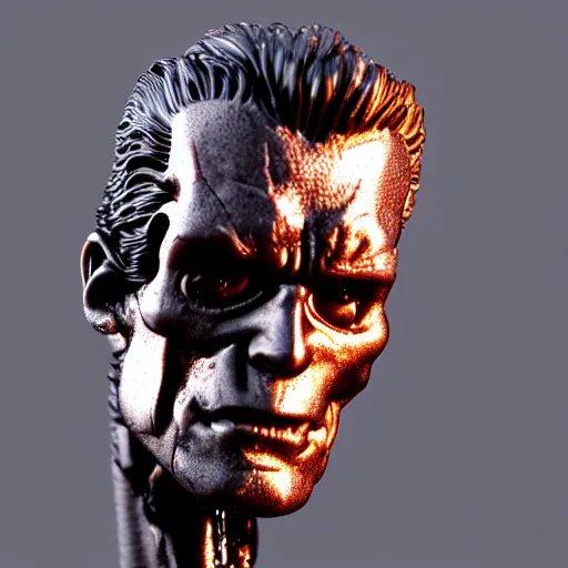 Prompt: The Terminator toy statue, sensual, cinematic, studio light, 8K,