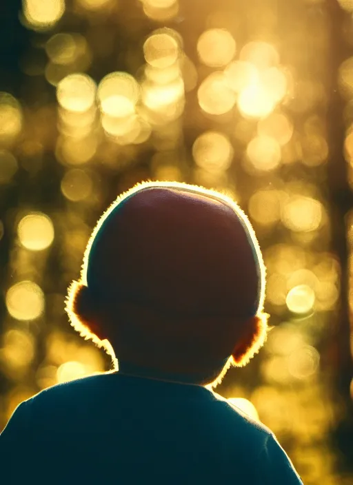 Image similar to a 2 8 mm macro photo from the back of eric cartman, splash art, movie still, bokeh, canon 5 0 mm, cinematic lighting, dramatic, film, photography, golden hour, depth of field, award - winning, anamorphic lens flare, 8 k, hyper detailed, 3 5 mm film grain