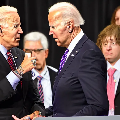 Image similar to joe biden doing lines with lil peep