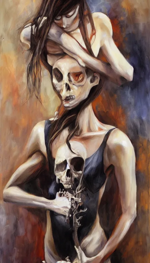 Image similar to life and death mixing together, by emilia wilk