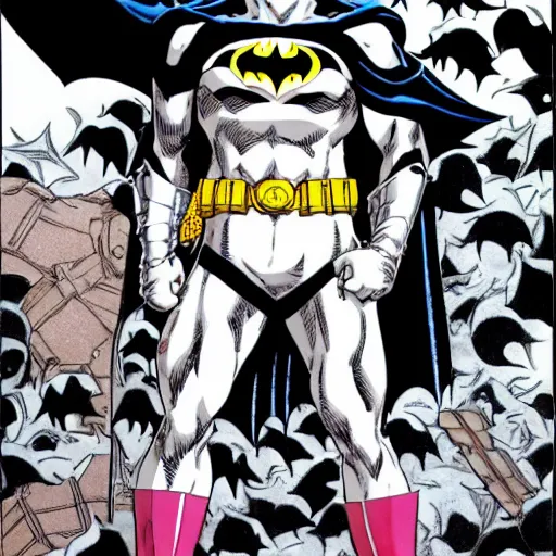 Prompt: batman by hirohiko araki