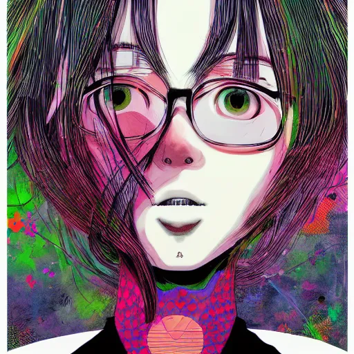 Image similar to a portrait of a girl by inio asano, beeple and james jean, hiroyuki takahashi color scheme