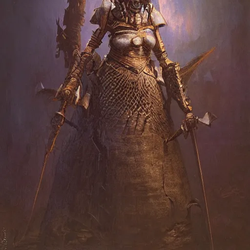 Prompt: character portrait of woman onoskeleton with harelequin icthyosis wearing knightly armor from mortal shell, lich king, scorn, by h r geiger and beksinski, grim dark orientalism, rembrandt, cg society, tone mapping