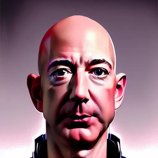 Prompt: portrait of Jeff Bezos, expressive pose, futuristic, highly detailed, digital painting, artstation, concept art, smooth, sharp focus, by rembrandt