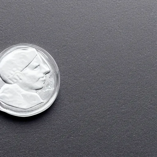 Image similar to an ice cube with a coin inside