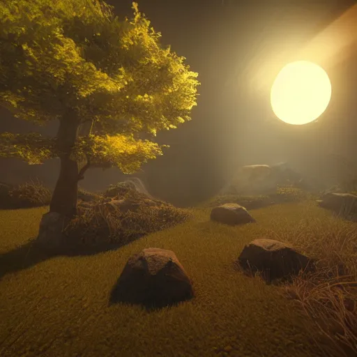 Image similar to “unreal engine sheep golden light”