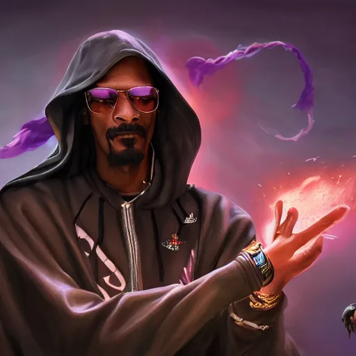 Prompt: portrait of snoop dogg as the grim reaper, league of legends amazing splashscreen artwork, splash art, natural light, elegant, photorealistic facial features, intricate, fantasy, detailed face, atmospheric lighting, anamorphic lens flare, cinematic lighting, league of legends splash art, hd wallpaper, ultra high details by greg rutkowski