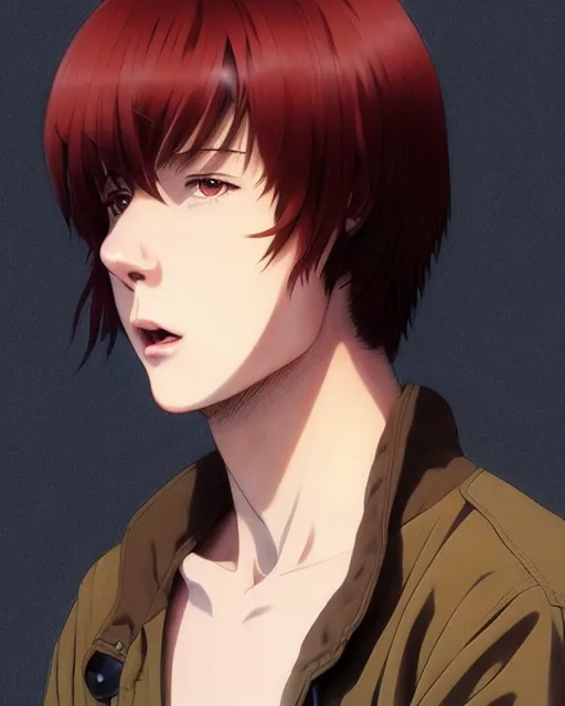 Prompt: portrait Anime as Yevgeny Morgunov actor man cute-fine-face, brown-red-hair pretty face, realistic shaded Perfect face, fine details. Anime. realistic shaded lighting by Ilya Kuvshinov katsuhiro otomo ghost-in-the-shell, magali villeneuve, artgerm, rutkowski, WLOP Jeremy Lipkin and Giuseppe Dangelico Pino and Michael Garmash and Rob Rey