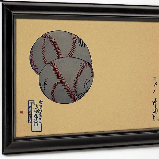Image similar to Baseballs, 4k, detailed, by Hokusai