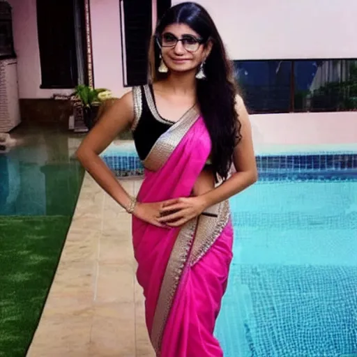 Image similar to mia khalifa wearing a saree