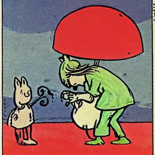 Image similar to by tove jannson, moomin, vintage comic