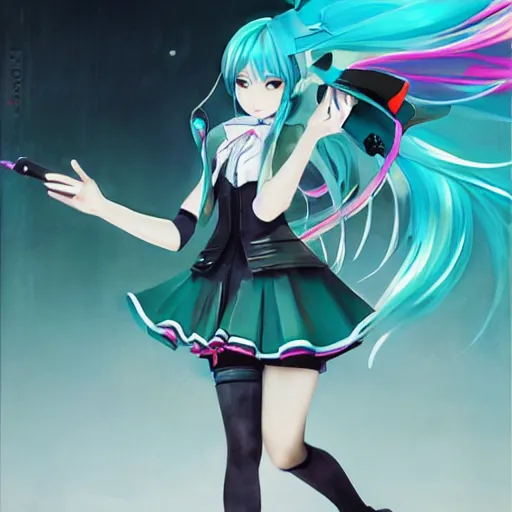 Prompt: Hatsune Miku by ruan Jia