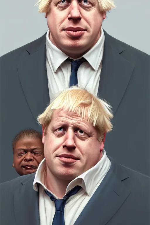 Image similar to Boris Johnson as a Family Guy character, realistic portrait, symmetrical, highly detailed, digital painting, artstation, concept art, smooth, sharp focus, illustration, cinematic lighting, art by artgerm and greg rutkowski and alphonse mucha