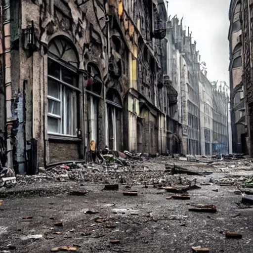 Image similar to post apocalyptic Brussels