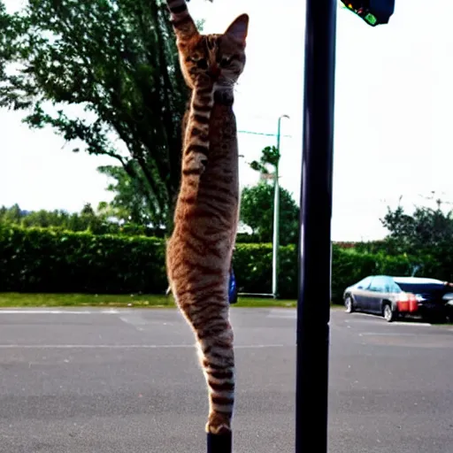 Image similar to photo of anthropomorphic cat pole dancing