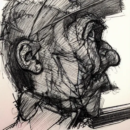 Image similar to a realistic yet scraggly portrait sketch of the side profile of a stern and sophisticated the pyro, trending on artstation, intricate details, in the style of frank auerbach, in the style of sergio aragones, in the style of martin ansin, in the style of david aja, in the style of mattias adolfsson