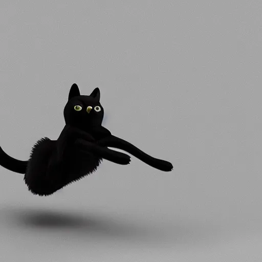 Image similar to a cat as a ninja, 3 d render, blender render, portrait, photograph,