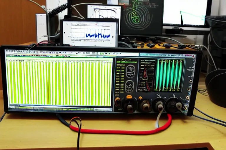 Image similar to an oscilloscope shaking a sound wave, wiggling a weasel, a stoat sinusoid spectacle : the wiggle and the wave - the wiggle is the wave! demonstration of a sine wave ermine.