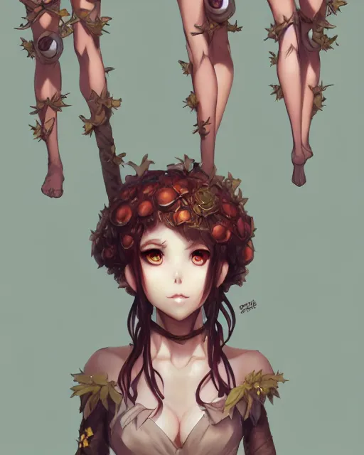 Image similar to character costume concept art of an anime dryad | | cute - fine - face, pretty face, realistic shaded perfect face, fine details by stanley artgerm lau, wlop, rossdraws, james jean, andrei riabovitchev, marc simonetti, and sakimichan, trending on artstation