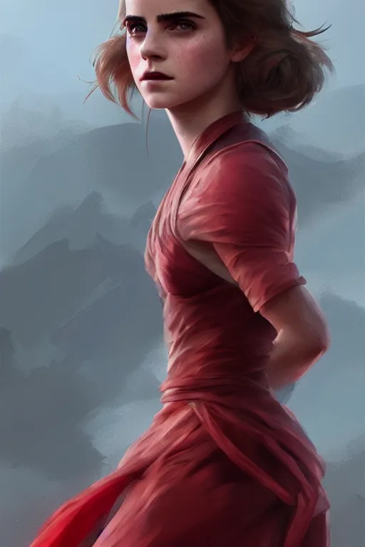 Image similar to goddess of the scarlet rot emma watson, highly detailed, digital painting, artstation, concept art, smooth, sharp focus, illustration, unreal engine 5, 8 k, art by artgerm and greg rutkowski and edgar maxence