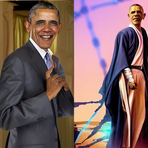 Image similar to barack obama as mace windu from star wars