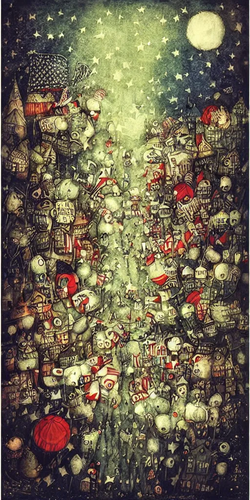 Prompt: a 4 th of july scene by alexander jansson