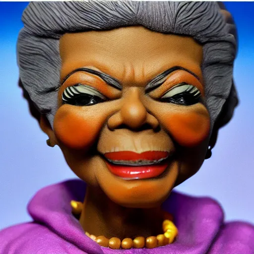 Image similar to maya angelou, stop motion vinyl action figure, plastic, toy, butcher billy style